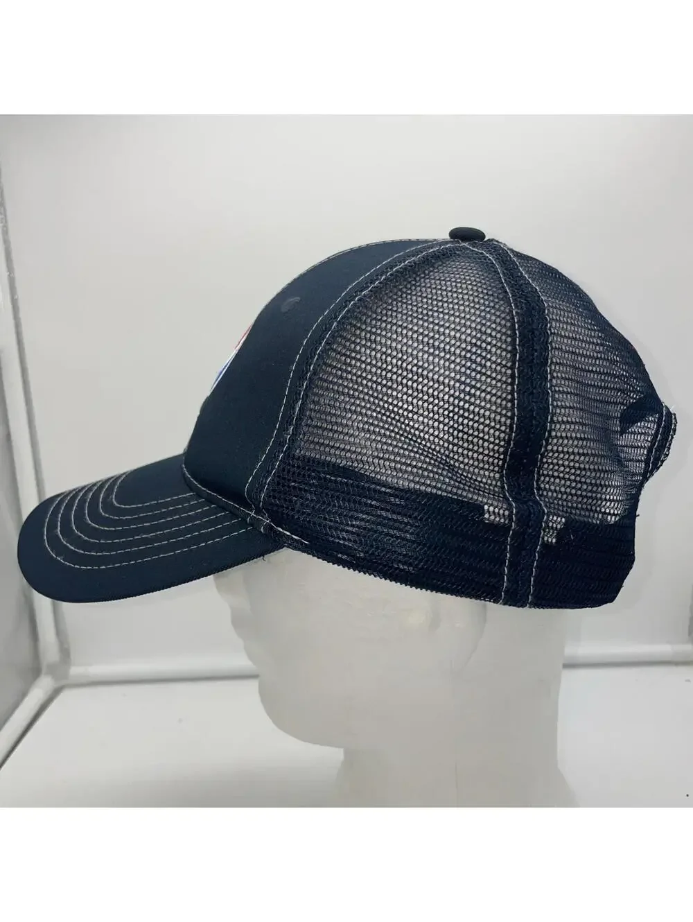 Pepsi Soda Navy Blue Mesh Snapback Trucker Hat Embroidered Logo G&G Outfitters